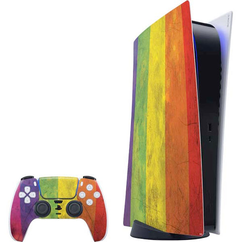 Distressed Rainbow Flag PlayStation PS5 Skins