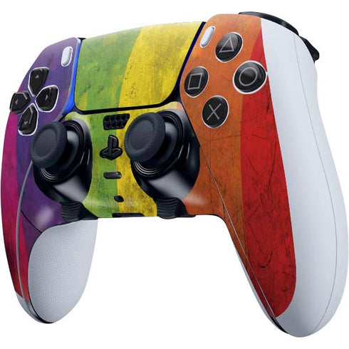 Distressed Rainbow Flag PS5 DualSense Edge Pro Controller Skin
