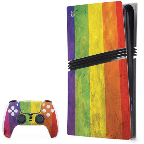 Distressed Rainbow Flag PlayStation PS5 Skins