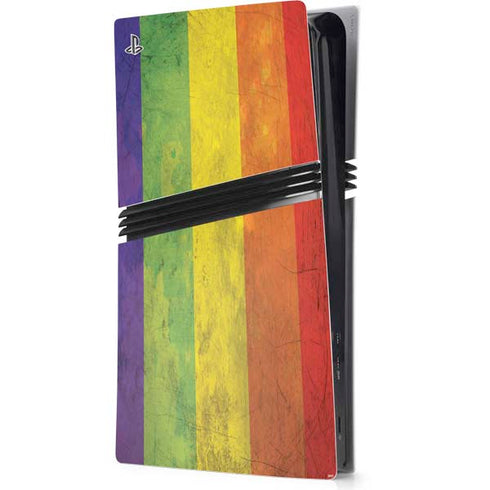 Distressed Rainbow Flag PS5 Pro Console Skin