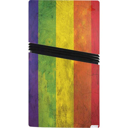 Distressed Rainbow Flag PS5 Pro Console Skin