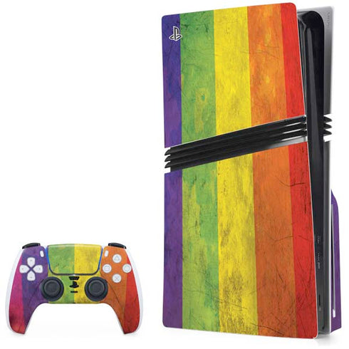 Distressed Rainbow Flag PlayStation PS5 Skins