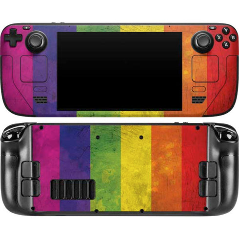 Distressed Rainbow Flag Steam Deck Handheld Gaming Computer OLED Skin