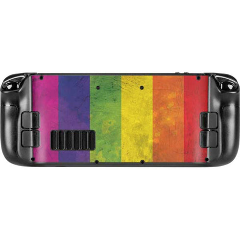 Distressed Rainbow Flag Steam Deck Handheld Gaming Computer OLED Skin