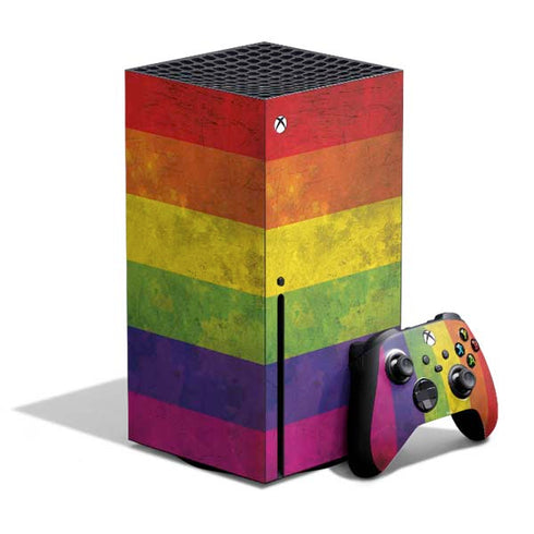 Distressed Rainbow Flag Xbox Series X Skins