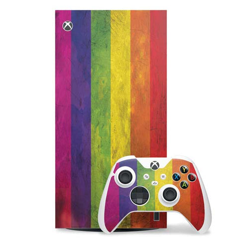 Distressed Rainbow Flag Xbox Series X Skins