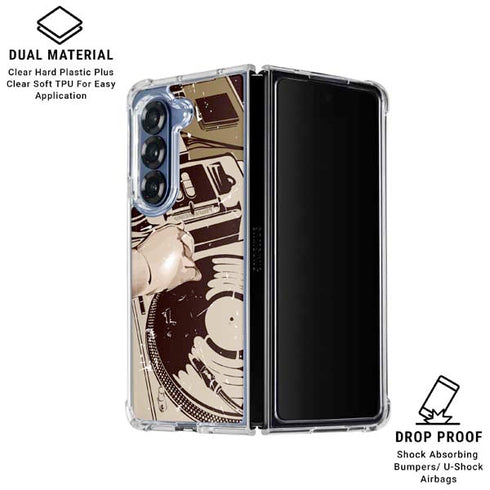 DJ Spinning Galaxy Z Fold6 Clear Case