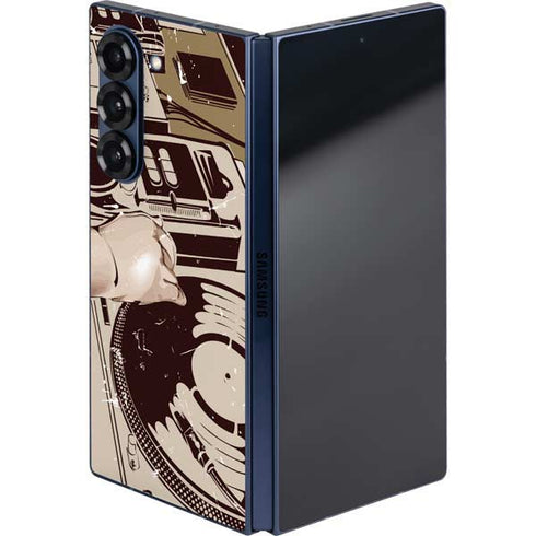 DJ Spinning Galaxy Z Fold6 Skin