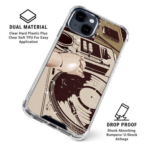 DJ Spinning iPhone 15 Clear Case