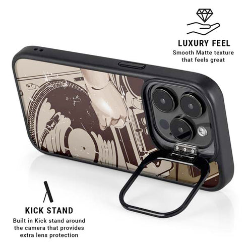 DJ Spinning iPhone 15 Pro Max Kickstand Case