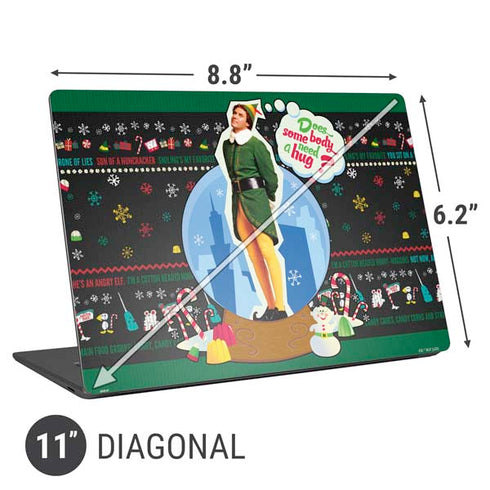 Elf Does Someone Need a Hug Universal Laptop 11in (8.8 x 6.2in) Skin