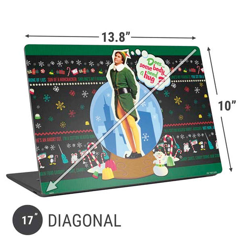 Elf Does Someone Need a Hug Universal Laptop 17in (13.8 x 10in) Skin