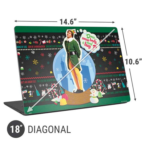 Elf Does Someone Need a Hug Universal Laptop 18in (14.6 x 10.6in) Skin