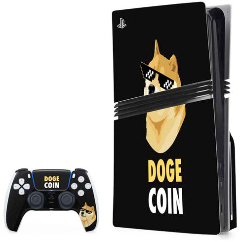 Doge Coin Crypto PS5 Pro Disk Bundle Skin