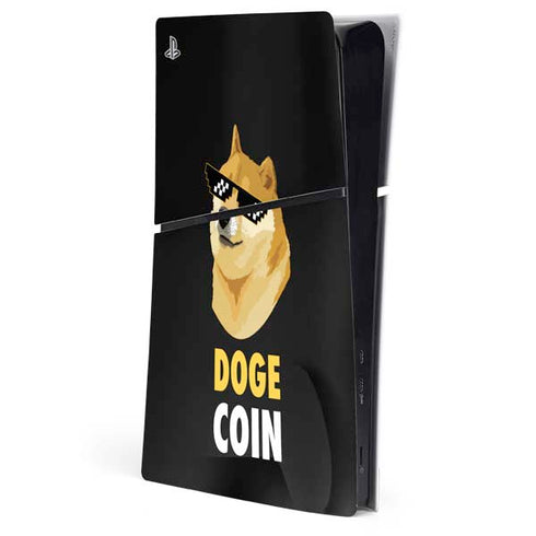 Doge Coin Crypto PS5 Slim Digital Edition Console Skin