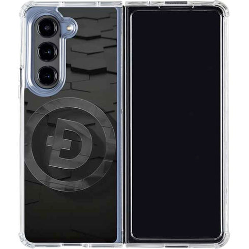 Doge Coin Textured Logo Galaxy Z Fold5 5G Clear Case