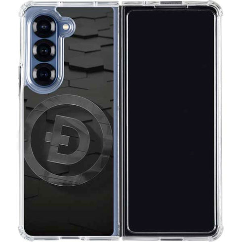 Doge Coin Textured Logo Galaxy Z Fold6 Clear Case