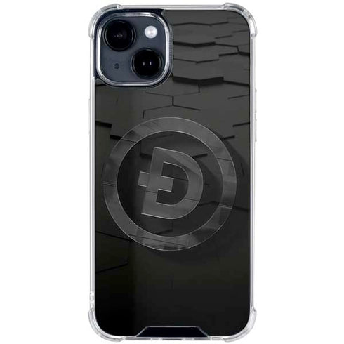 Doge Coin Textured Logo iPhone 15 Clear Case