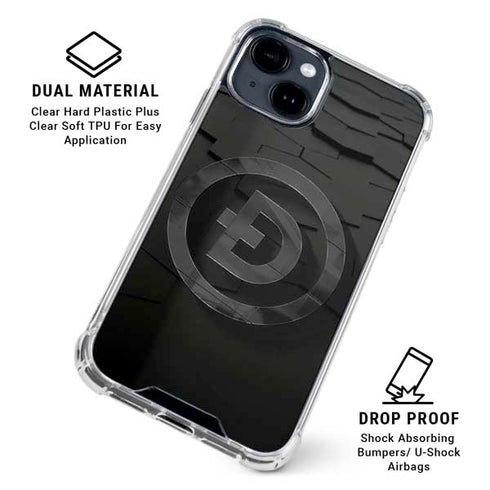 Doge Coin Textured Logo iPhone 15 Clear Case