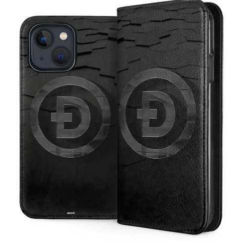 Doge Coin Textured Logo iPhone 15 Plus Folio Case
