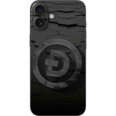 Doge Coin Textured Logo iPhone 16 Plus Skin