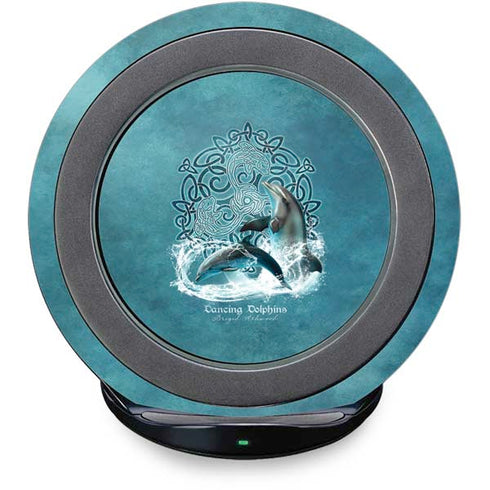 Dolphin Celtic Knot by Brigid Ashwood Fast Charge Wireless Charging Stand Skin