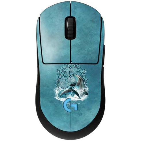 Dolphin Celtic Knot by Brigid Ashwood G Pro Wireless Gaming Mouse Skin