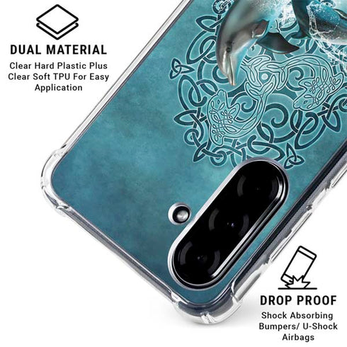 Dolphin Celtic Knot by Brigid Ashwood Galaxy A36 5G Clear Case