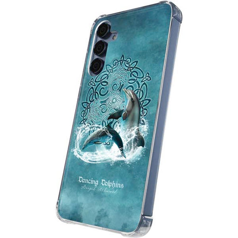 Dolphin Celtic Knot by Brigid Ashwood Galaxy A55 5G Clear Case