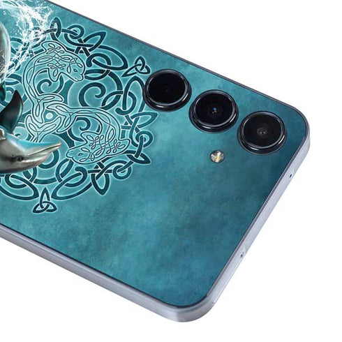 Dolphin Celtic Knot by Brigid Ashwood Galaxy A55 5G Skin