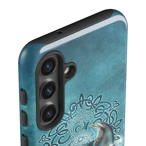 Dolphin Celtic Knot by Brigid Ashwood Galaxy S25 Impact Case