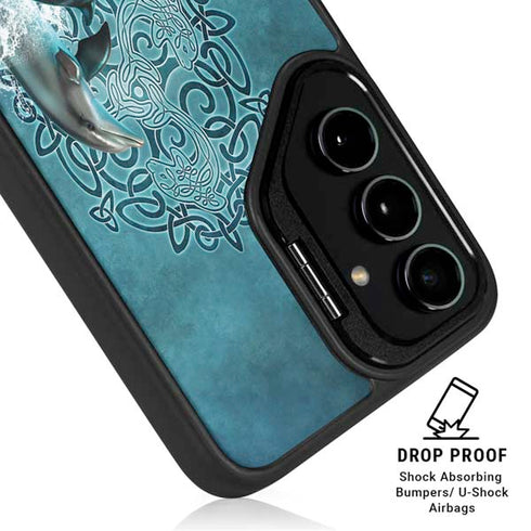Dolphin Celtic Knot by Brigid Ashwood Galaxy S25 Plus Kickstand Case