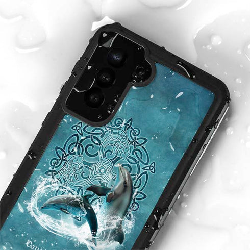 Dolphin Celtic Knot by Brigid Ashwood Galaxy S24 Plus Waterproof Case
