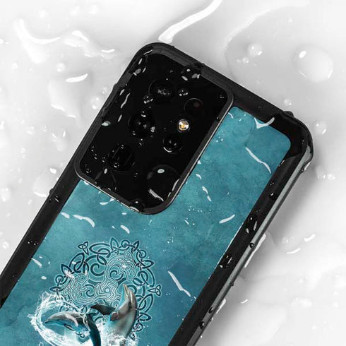 Dolphin Celtic Knot by Brigid Ashwood Galaxy S24 Ultra Waterproof Case