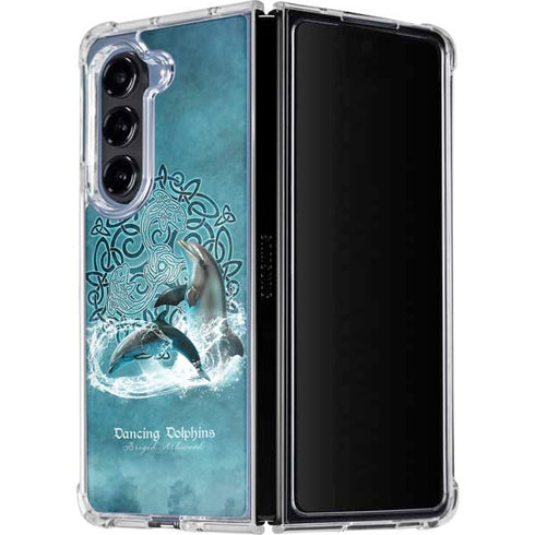 Dolphin Celtic Knot by Brigid Ashwood Galaxy Z Fold5 5G Clear Case