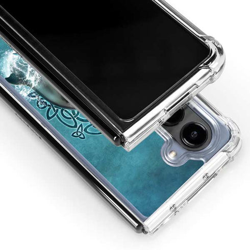 Dolphin Celtic Knot by Brigid Ashwood Galaxy Z Fold5 5G Clear Case