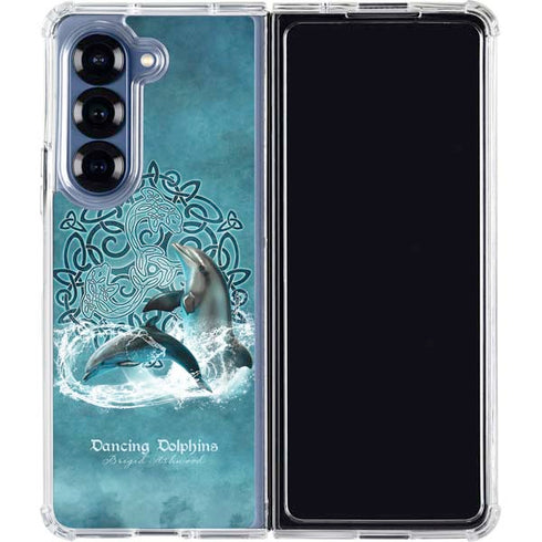 Dolphin Celtic Knot by Brigid Ashwood Galaxy Z Fold6 Clear Case
