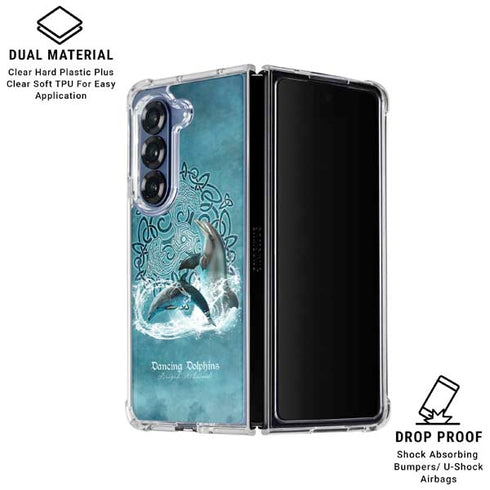 Dolphin Celtic Knot by Brigid Ashwood Galaxy Z Fold6 Clear Case