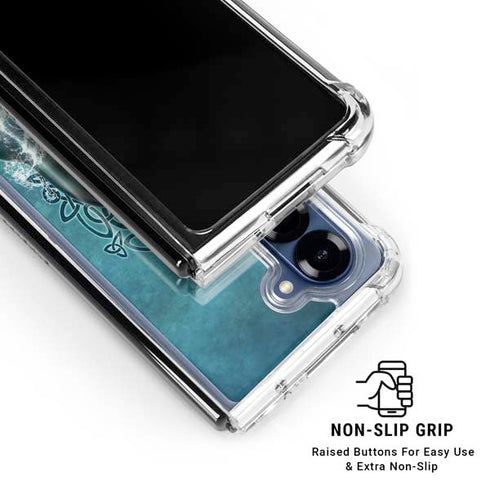 Dolphin Celtic Knot by Brigid Ashwood Galaxy Z Fold6 Clear Case