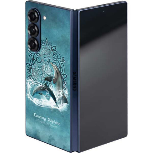Dolphin Celtic Knot by Brigid Ashwood Galaxy Z Fold6 Skin