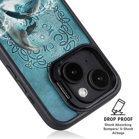Dolphin Celtic Knot by Brigid Ashwood iPhone 15 Kickstand Case