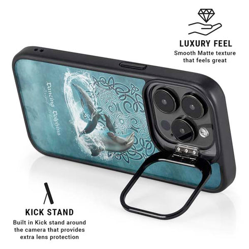 Dolphin Celtic Knot by Brigid Ashwood iPhone 15 Pro Max Kickstand Case