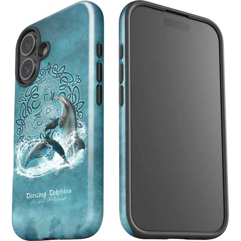 Dolphin Celtic Knot by Brigid Ashwood iPhone 16 Impact Case