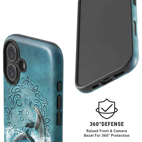 Dolphin Celtic Knot by Brigid Ashwood iPhone 16 Magsafe Impact Case