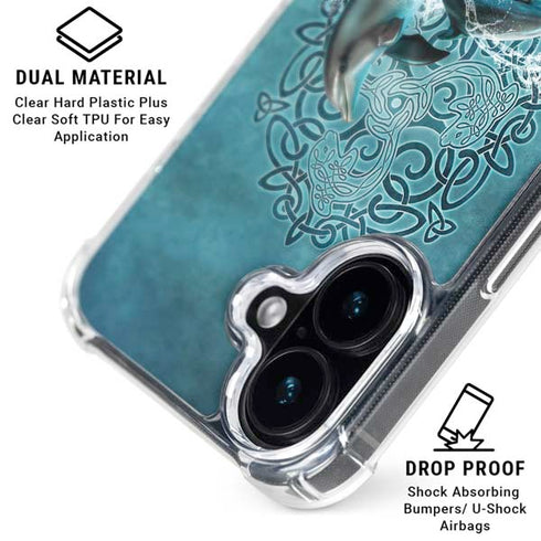 Dolphin Celtic Knot by Brigid Ashwood iPhone 16 Plus Clear Case