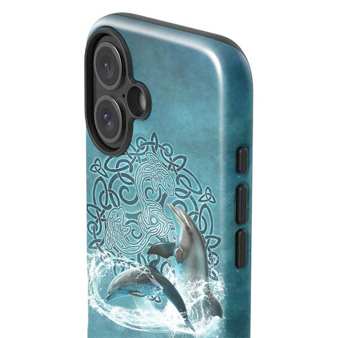 Dolphin Celtic Knot by Brigid Ashwood iPhone 16 Plus Impact Case