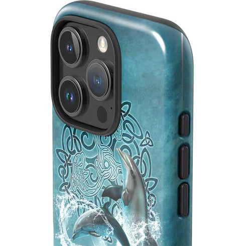 Dolphin Celtic Knot by Brigid Ashwood iPhone 16 Pro Impact Case