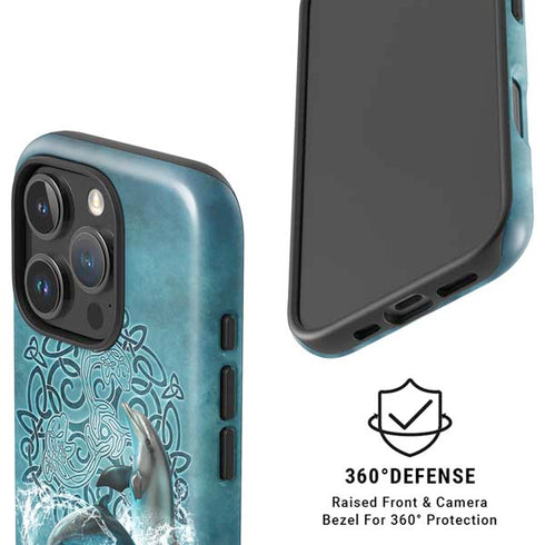 Dolphin Celtic Knot by Brigid Ashwood iPhone 16 Pro Magsafe Impact Case