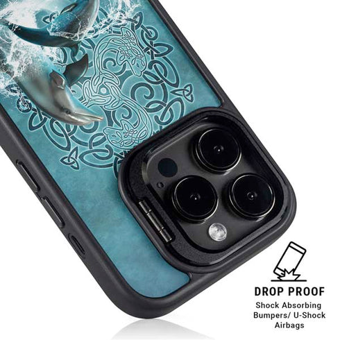 Dolphin Celtic Knot by Brigid Ashwood iPhone 16 Pro Max Kickstand Case