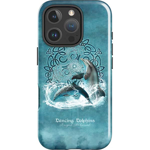 Dolphin Celtic Knot by Brigid Ashwood iPhone 16 Pro Max Magsafe Impact Case